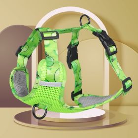 dog Harnesses; New style dog chest strap vest type big dog chest strap explosion-proof flush walking dog rope reflective pet traction rope (colour: Green)