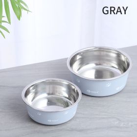 Dog Bowl Cat Bowl For Food And Water, Stainless Steel Pet Feeding Bowl, Durable Non-Skid Insulated Heavy Duty With Rubber Bottom For Medium Large Dogs (Color: Gray)