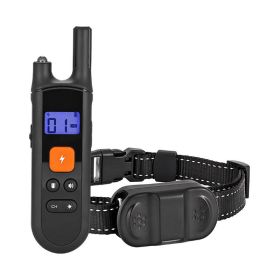 Rechargeable Training Collar w/Remote Control for Dog (Color: black)