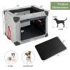 M/L 3-Door Dog Crate with Removable Pad and Metal Frame