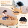 Washable Fluffy Human Dog Bed with Soft Blanket and Plump Pillow